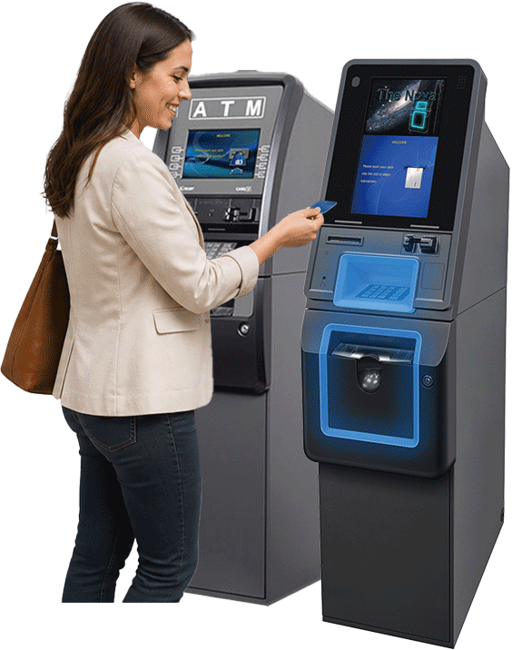 lady using ATM